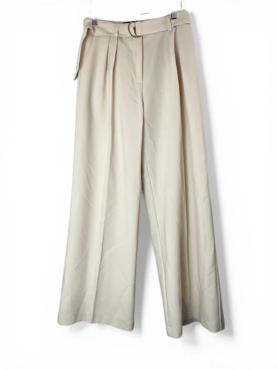 Bardot Rumour Pin Tuck Wide Leg Pleated Pants Trousers in Beige Size S (US 4) - Picture 4 of 9